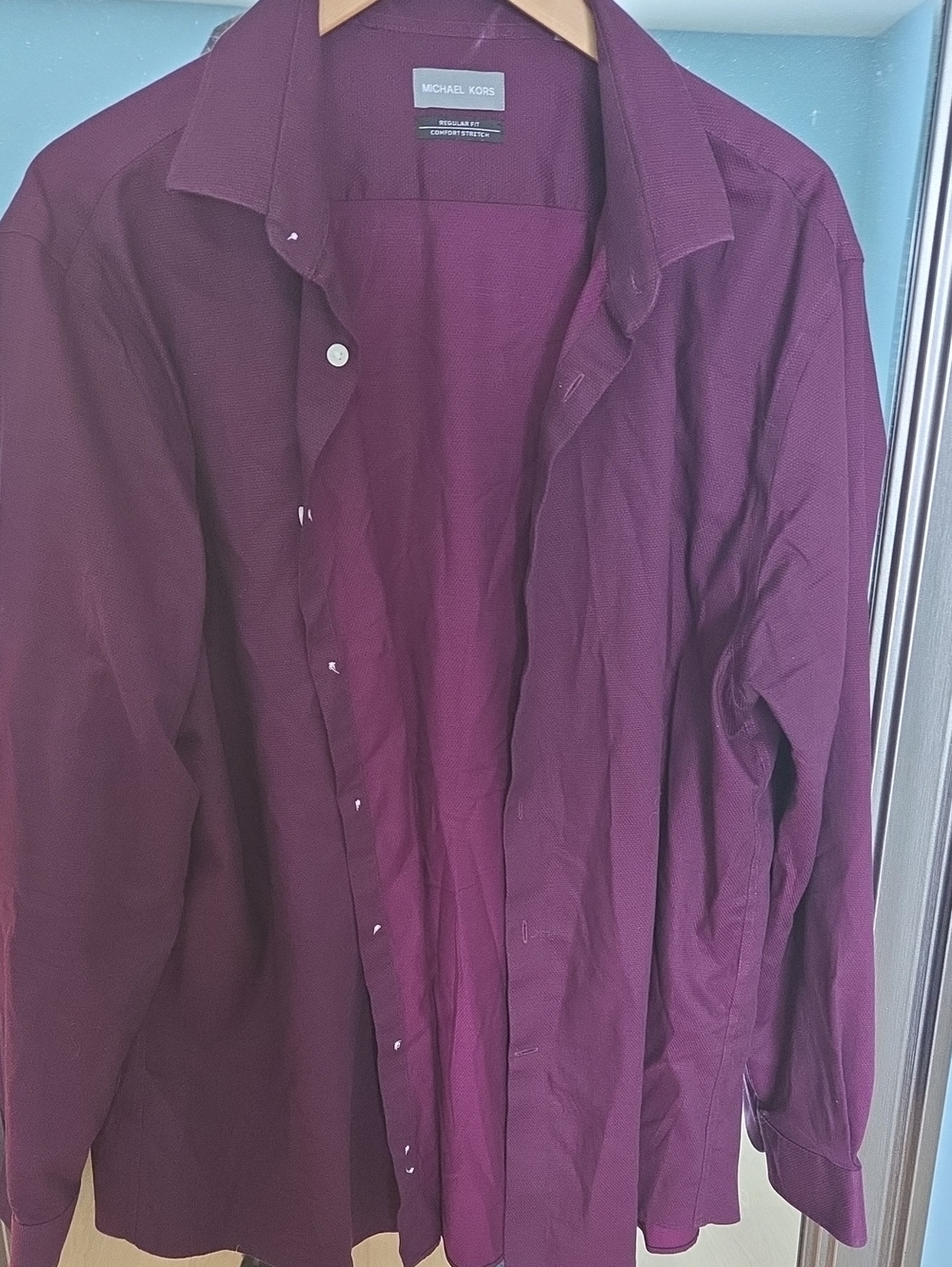 Michael Kors Men’s Plum Long-Sleeve Dress Shirt